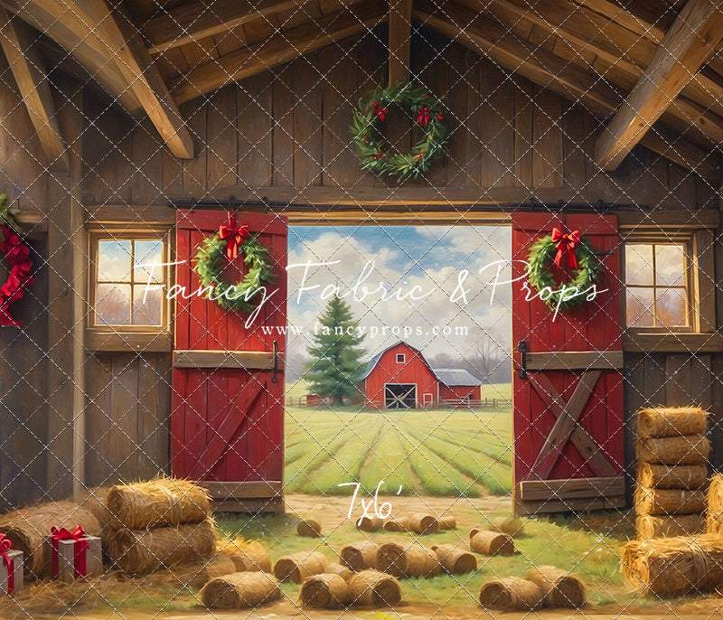 Red Barn Yuletide - Straw Floor - with Sweep Option