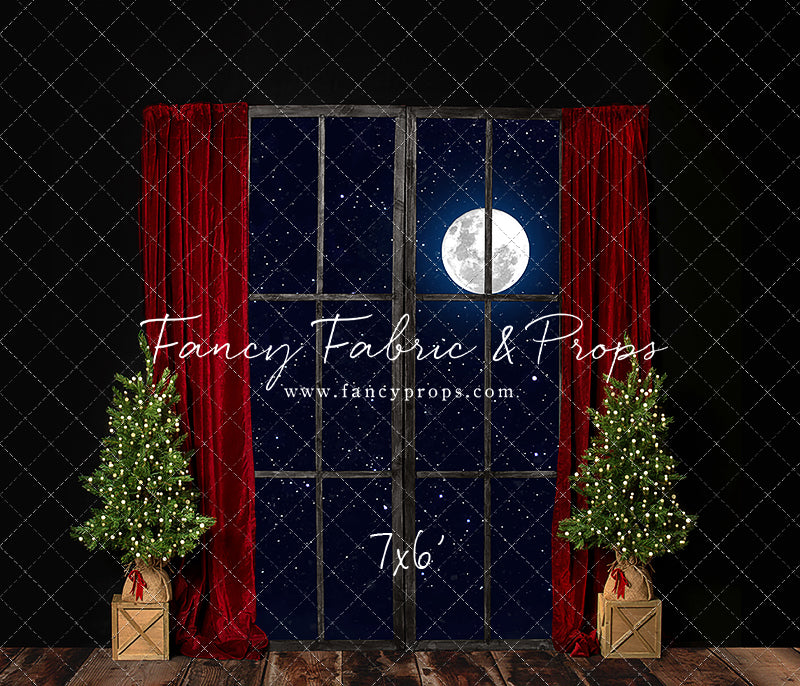 Red Elegant Fireplace Window