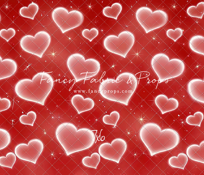 Red Puffy Hearts - With Sweep Option