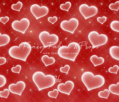 Red Puffy Hearts - With Sweep Option