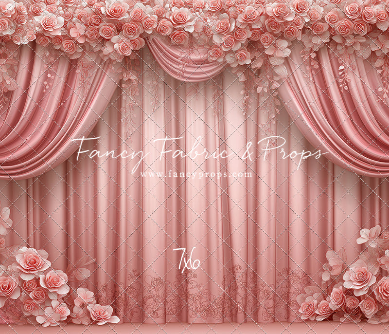 Rosy Vienna Drapes - With Sweep Option