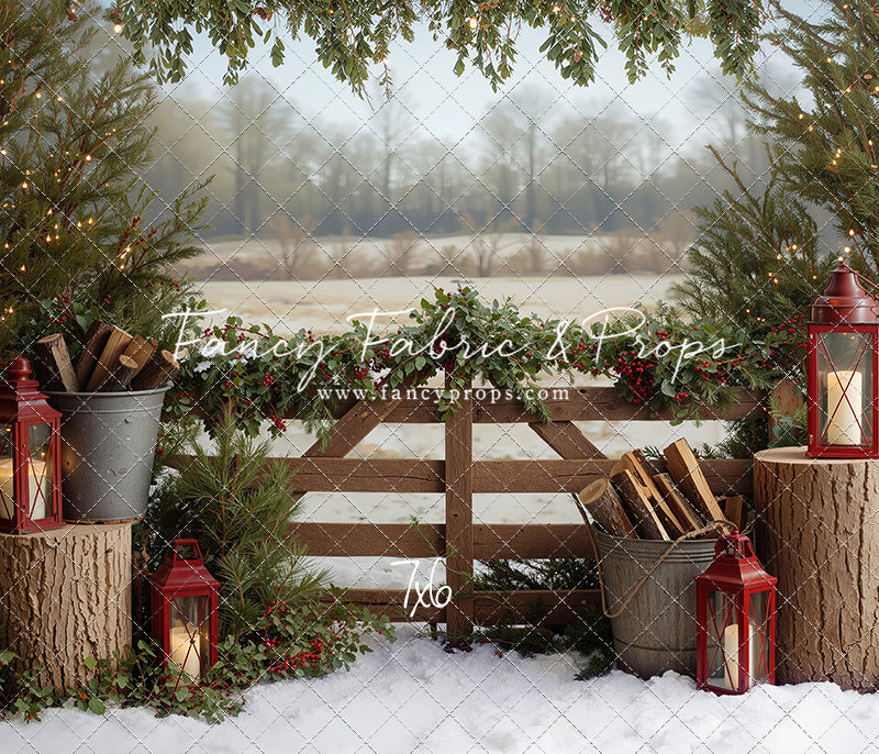 Rustic Christmas Fence - with Sweep Option
