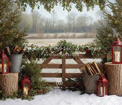Rustic Christmas Fence - with Sweep Option