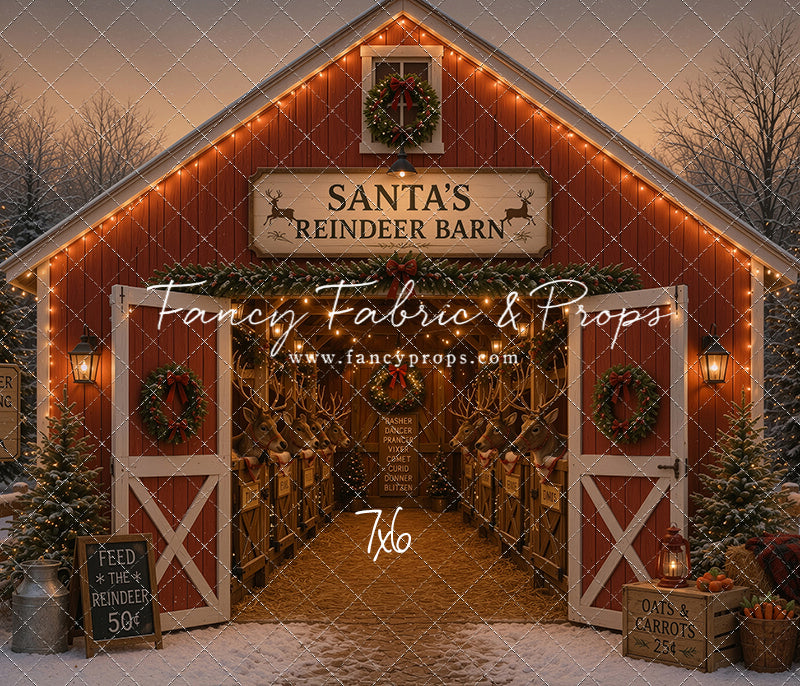 Santa's Nighttime Reindeer Barn - with Sweep Option