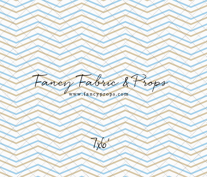 Simple Blue & Tan Chevron