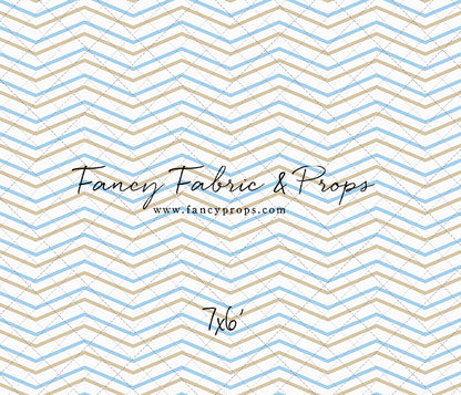 Simple Blue & Tan Chevron