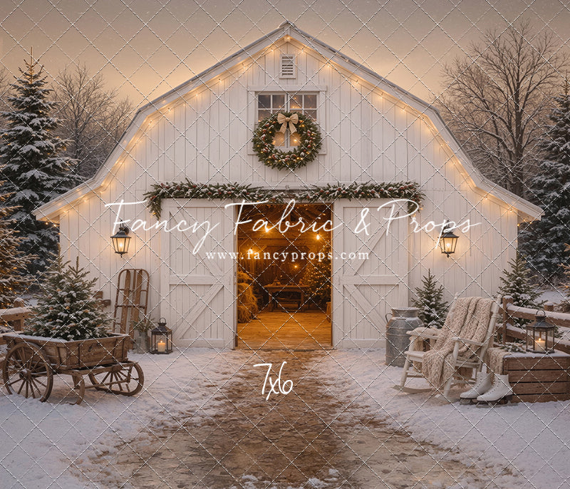 Snowfall At Cedar Ridge Barn - with Sweep Option
