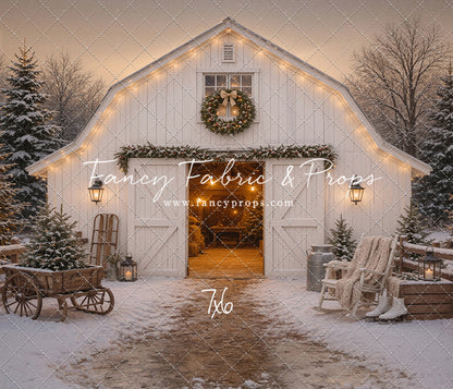Snowfall At Cedar Ridge Barn - with Sweep Option