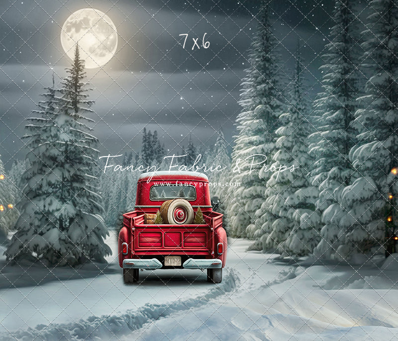 Snowy Moonlit Drive - With Lights - with Sweep Option
