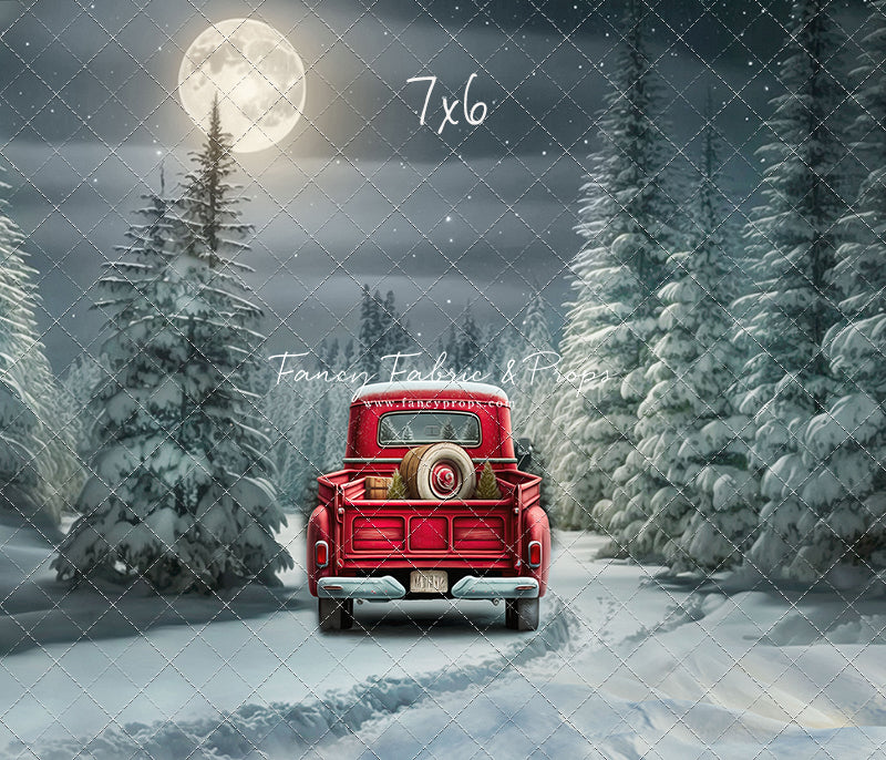 Snowy Moonlit Drive - No Lights - with Sweep Option