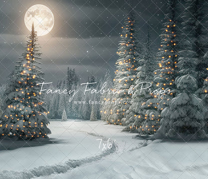 Snowy Road With Lights - with Sweep Option