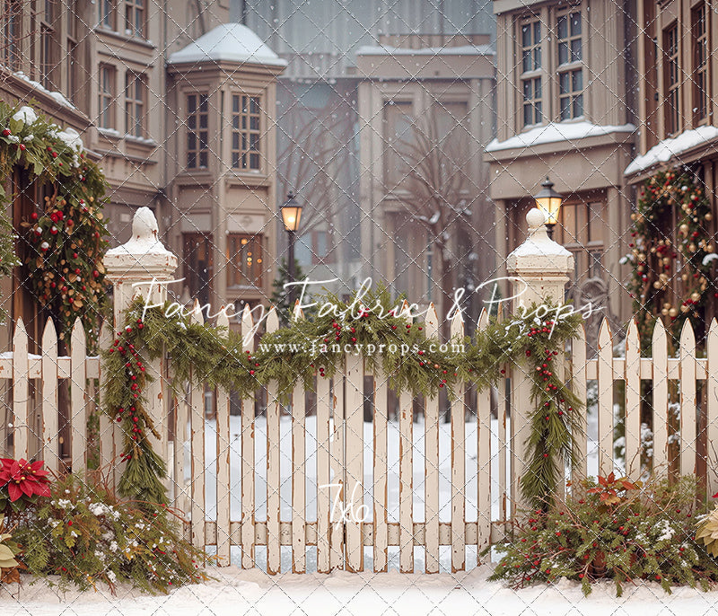 Snowy Village Gate - with Sweep Option