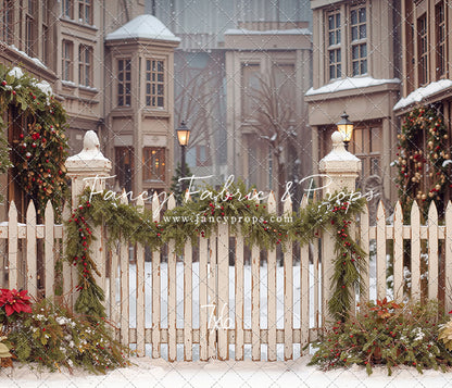 Snowy Village Gate - with Sweep Option