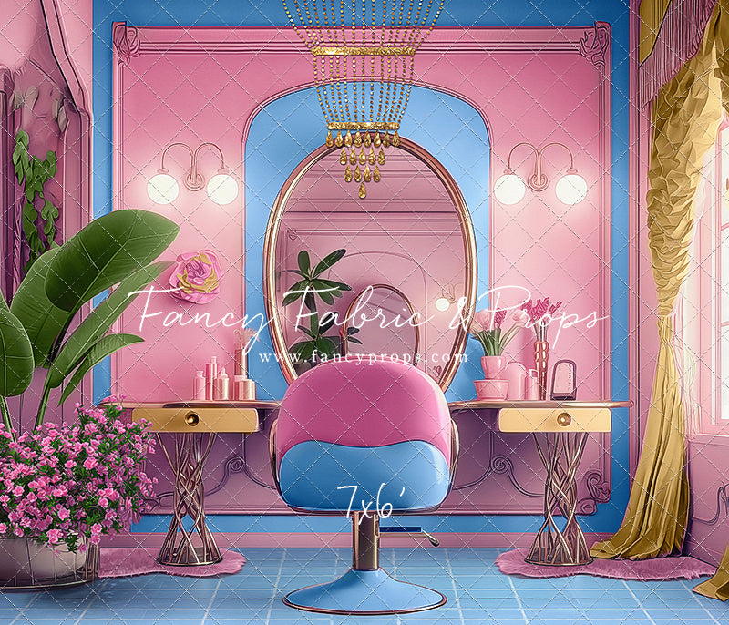 Stacie's Salon - Blue - With Sweep Option