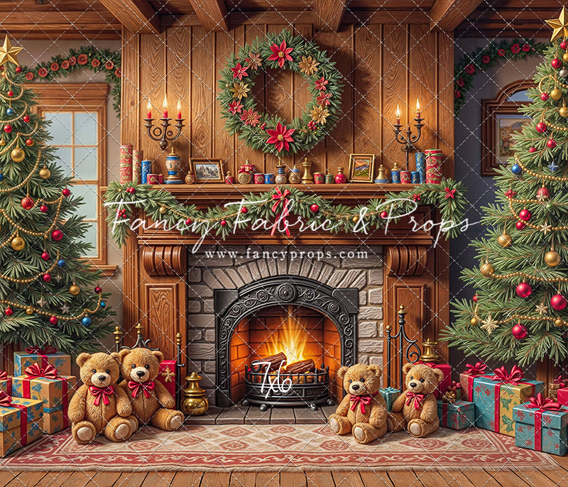 Teddy's Fireside Christmas - with Sweep Option