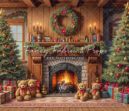 Teddy's Fireside Christmas - with Sweep Option