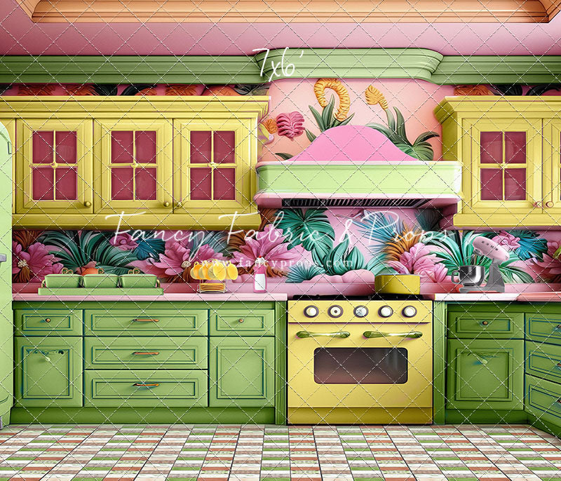 Tropical Kitchen - Lime & Yellow - With Sweep Option