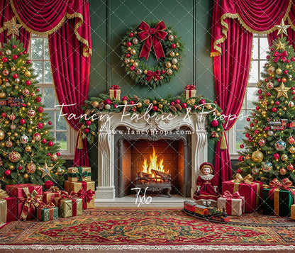 Vintage Christmas Hearth - with Sweep Option