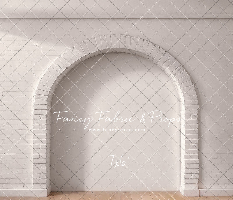 White Brick Alcove - Wood Floor - With Sweep Option