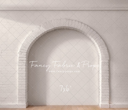 White Brick Alcove - Wood Floor - With Sweep Option