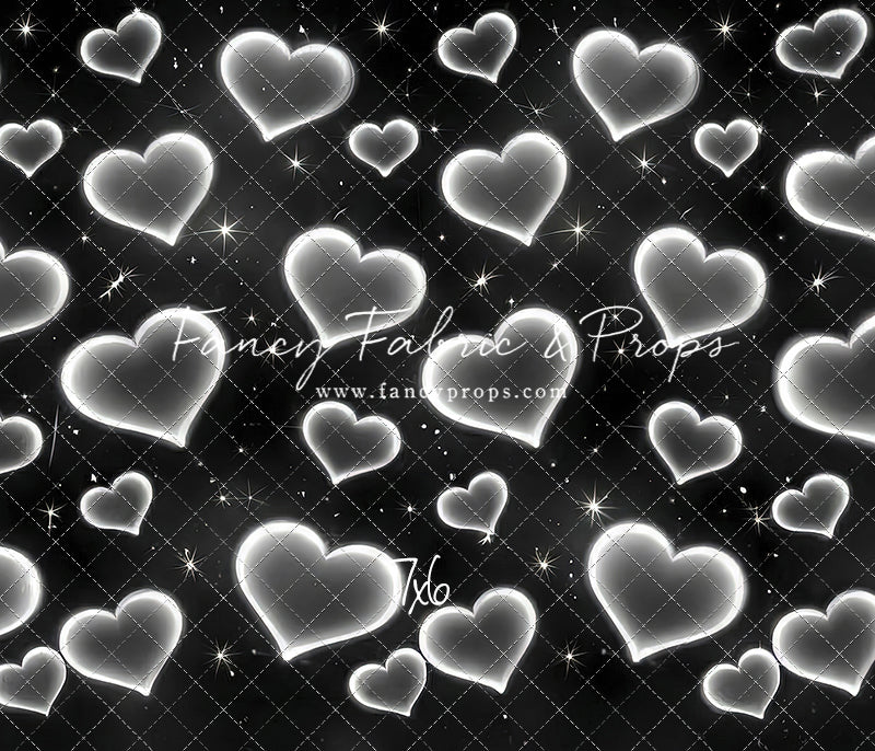 White Puffy Hearts - With Sweep Option