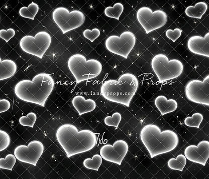 White Puffy Hearts - With Sweep Option