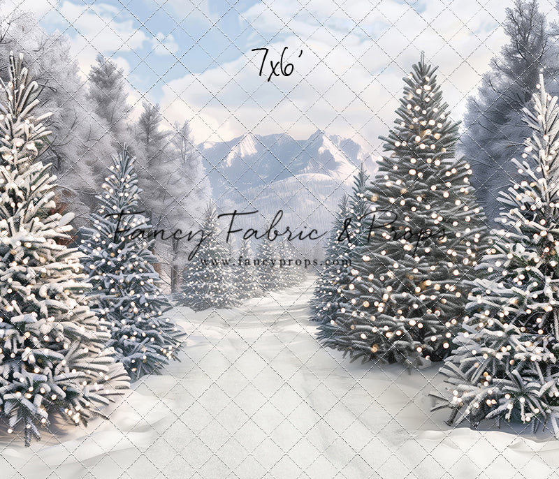 Snowy Mountain Tree Farm Path - with Sweep Option