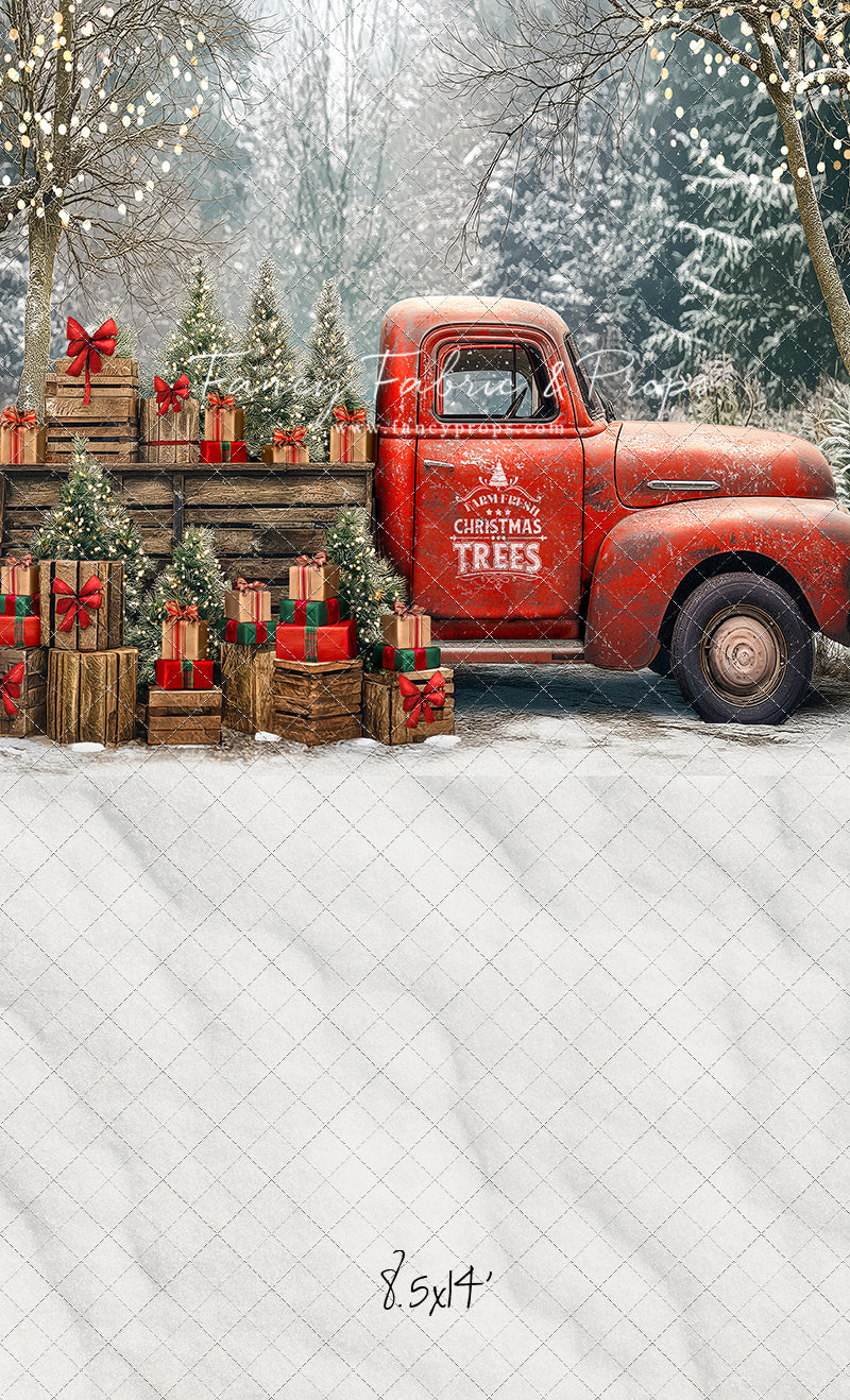 Country Christmas Tree Farm Truck - with Sweep Option