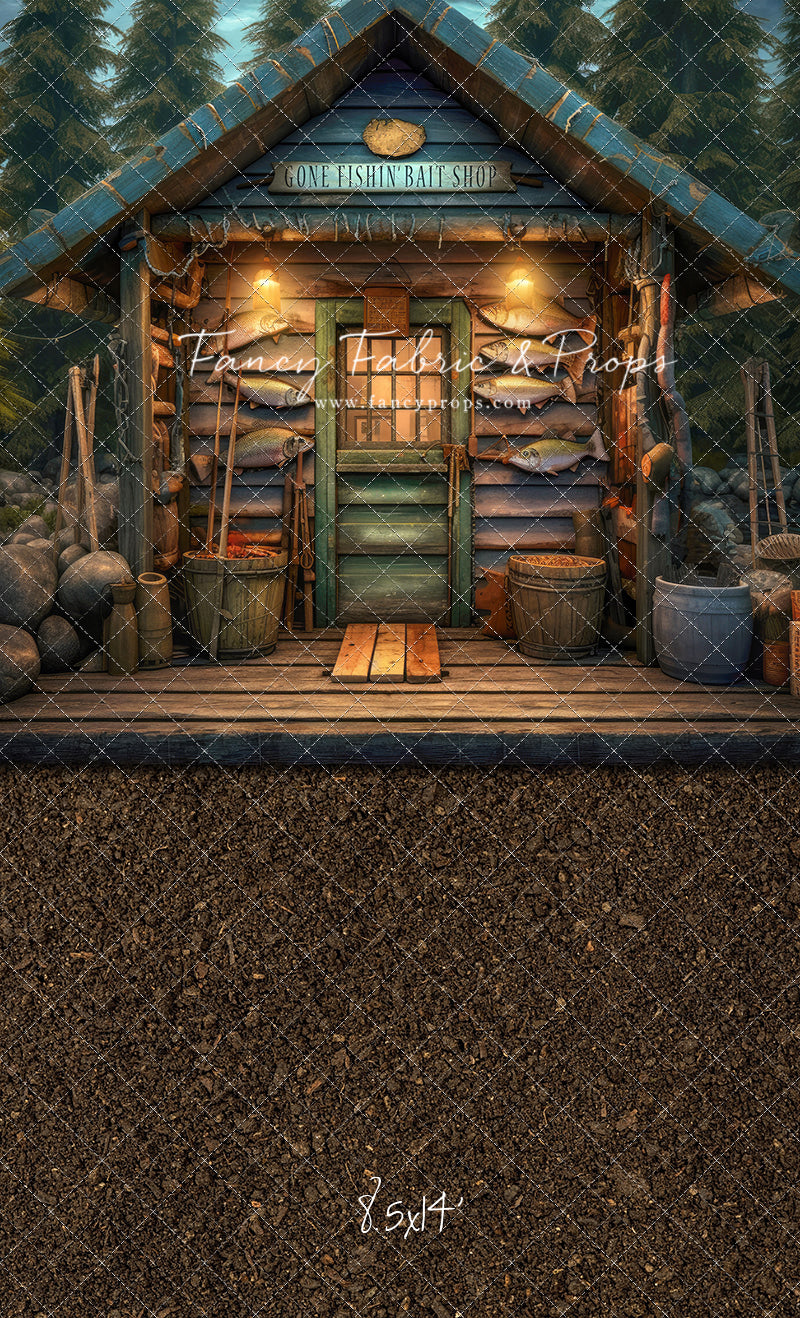 Gone Fishin Bait Shop- Dirt Floor Version - With Sweep Option
