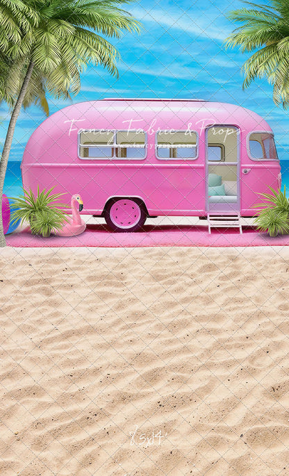 Road Trip Chic - Pink Camper - With Sweep Option
