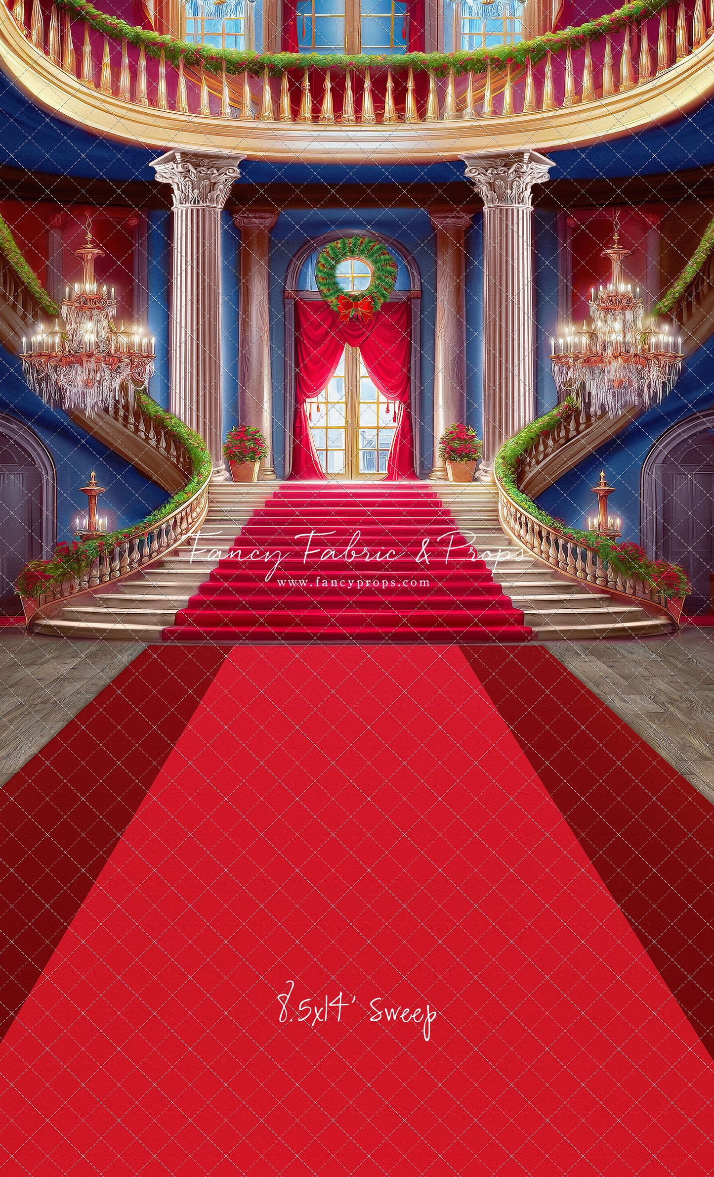 Belle's Royal Staircase - Red Carpet - With Sweep Option
