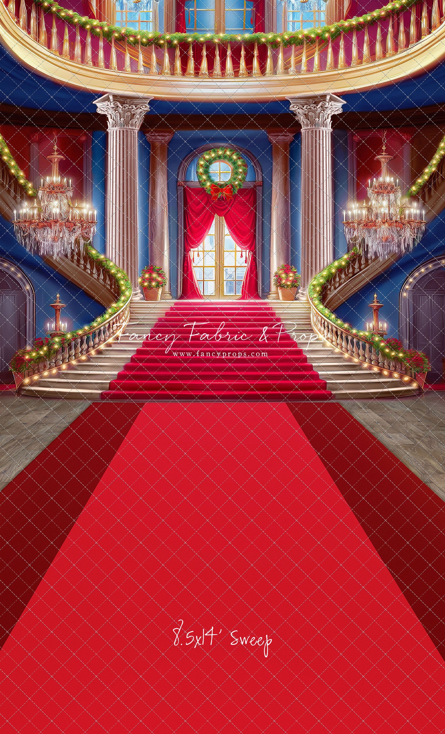 Belle's Royal Staircase -With Lights- Red Carpet - With Sweep Option