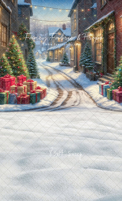 Winter Frost Market Street - Cobblestone Version - with Sweep Option