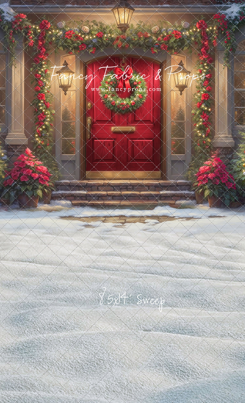 Merry Holiday Entry - Red Door - With Sweep Option