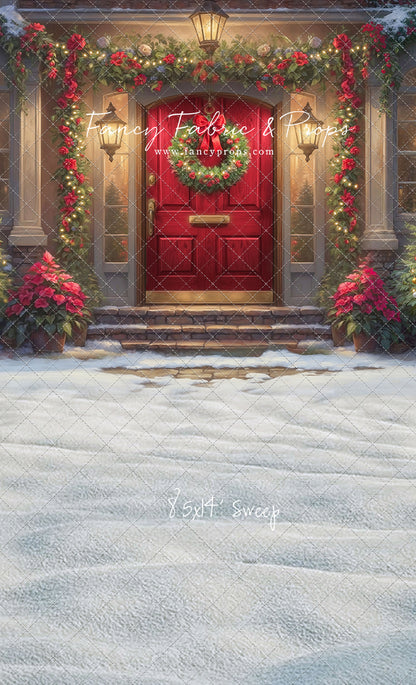 Merry Holiday Entry - Red Door - With Sweep Option