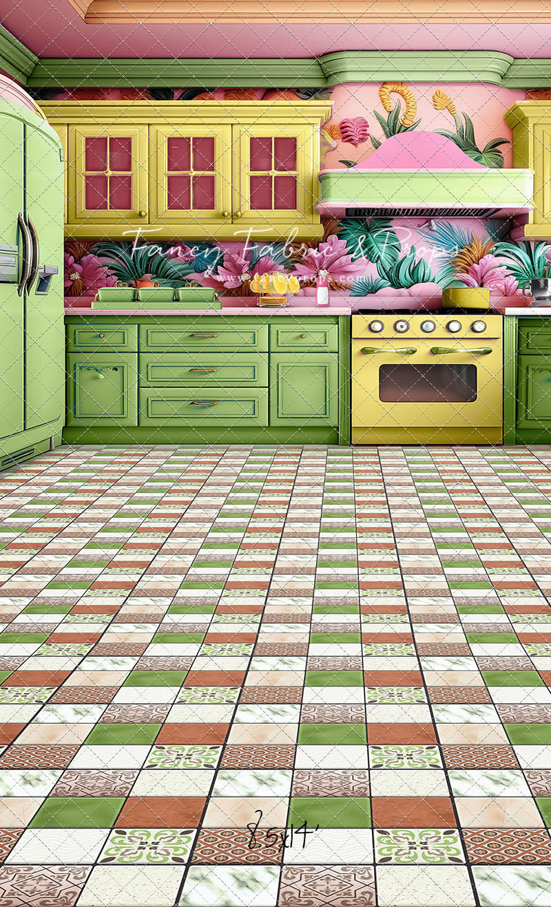Tropical Kitchen - Lime & Yellow - With Sweep Option