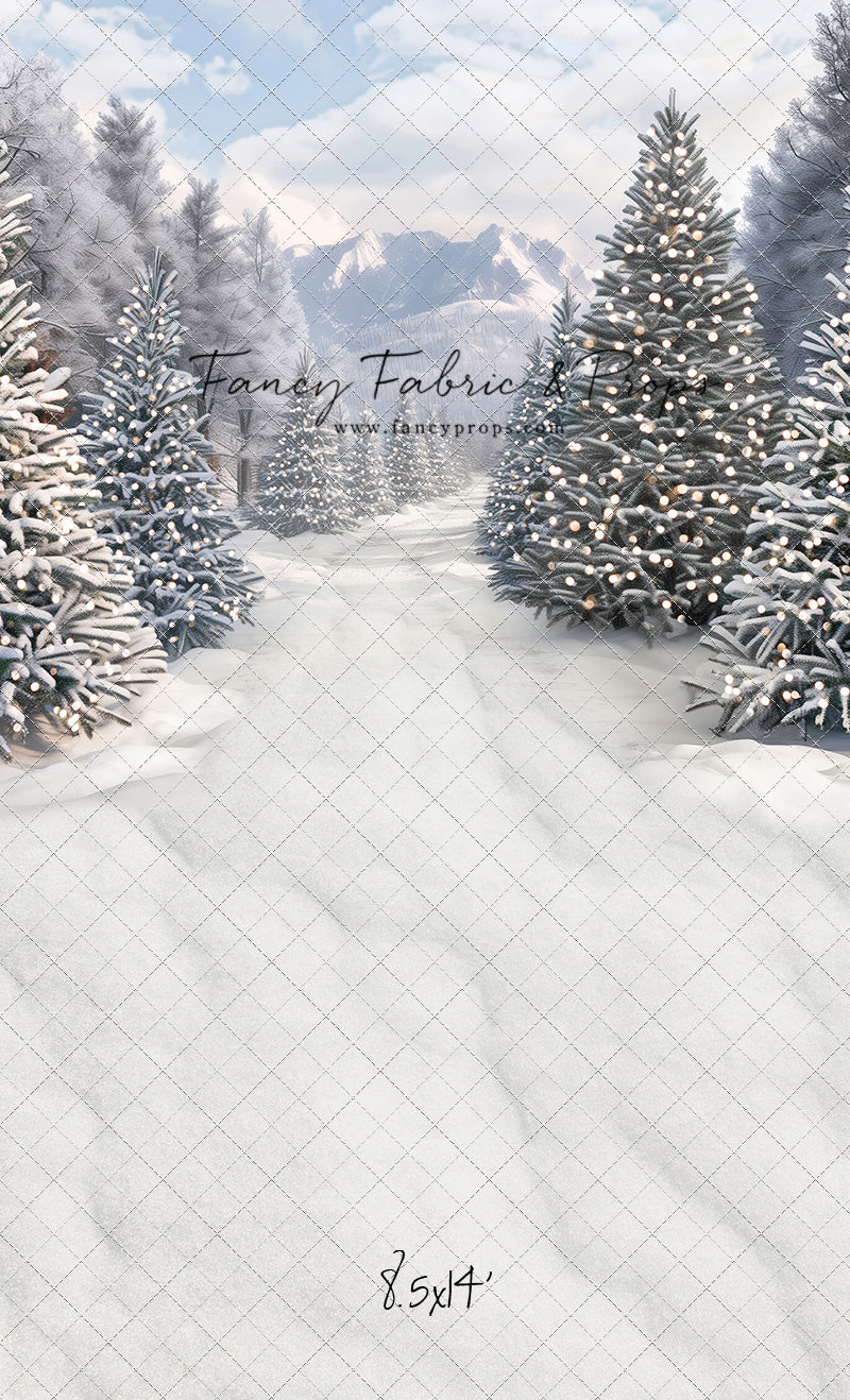 Snowy Mountain Tree Farm Path - with Sweep Option