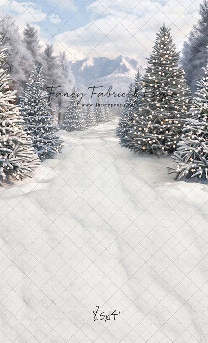 Snowy Mountain Tree Farm Path - with Sweep Option
