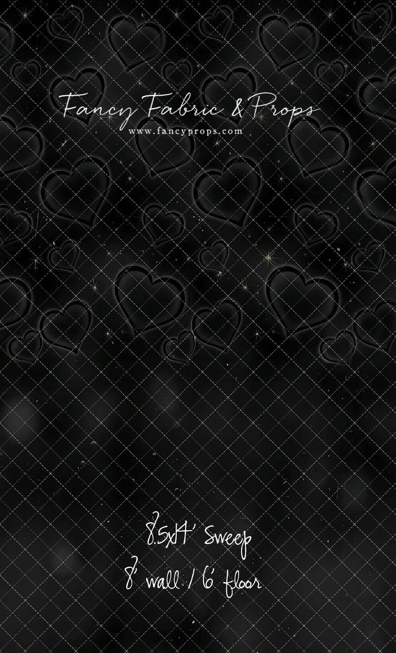 Black Puffy Hearts - With Sweep Option