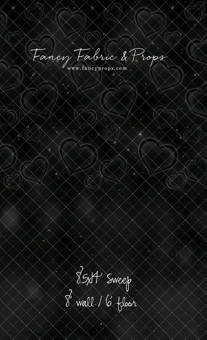 Black Puffy Hearts - With Sweep Option