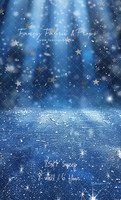 Blue Starry Shimmer - Sweep Sizes Only