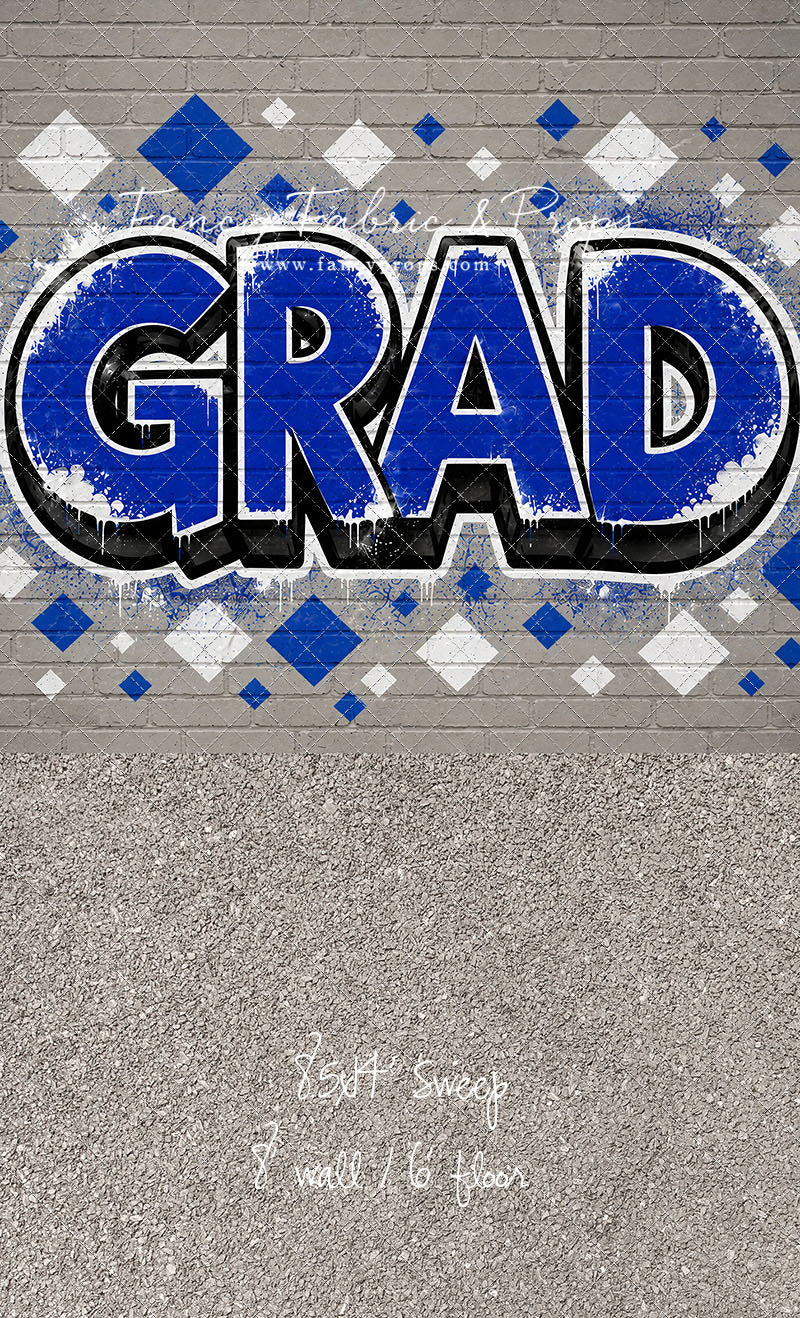 Blue & White Grad - With Sweep Option
