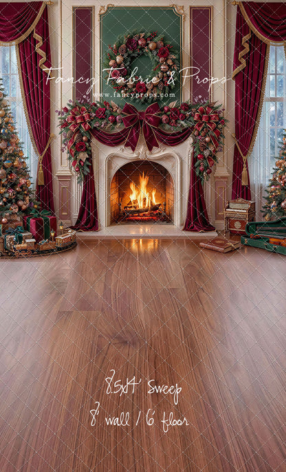 Burgundy Christmas Manor - with Sweep Option