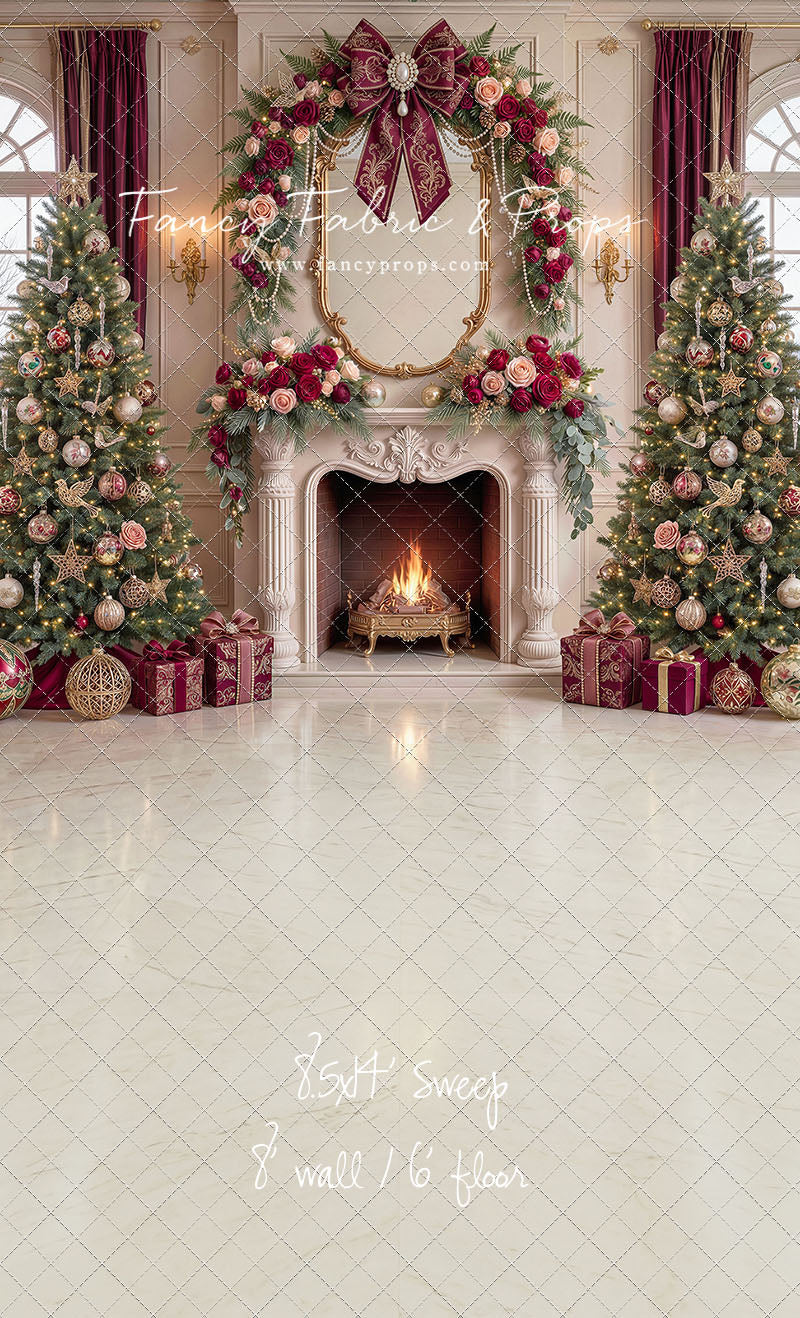 Christmas Rose Parlor - with Sweep Option