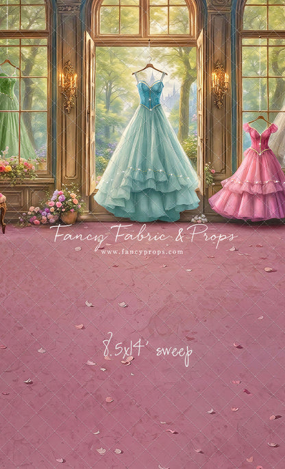 Dress of Royal Wishes- Pink Floor - With Sweep Option