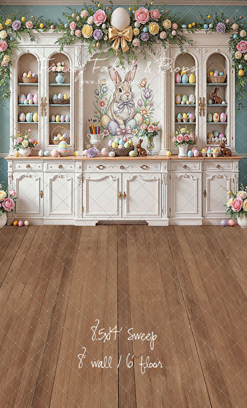 Easter Cupboard - Wood Floor - With Sweep Option