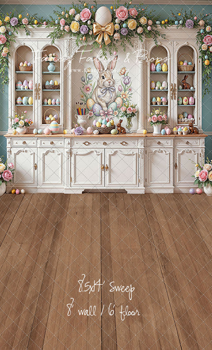 Easter Cupboard - Wood Floor - With Sweep Option