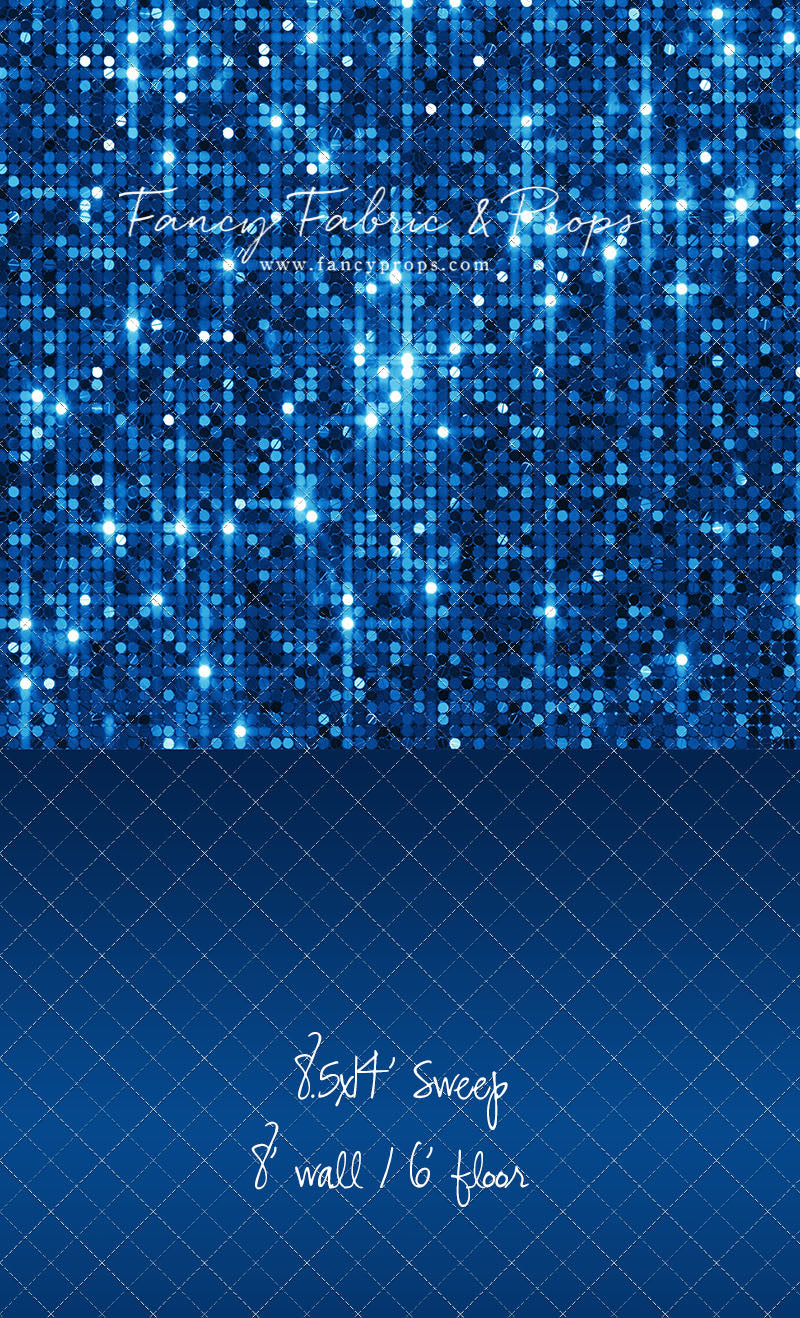 Electric Blue Glitz - With Solid Floor Sweep Option