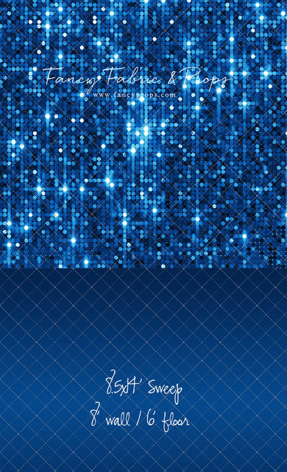 Electric Blue Glitz - With Solid Floor Sweep Option