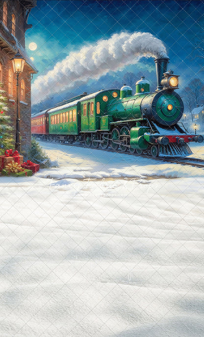 Festive Locomotive - Train on Right Option - With Sweep Option